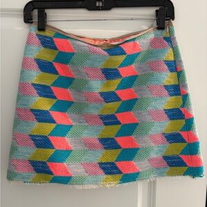 Milly Vibrant Chevron Mini Skirt